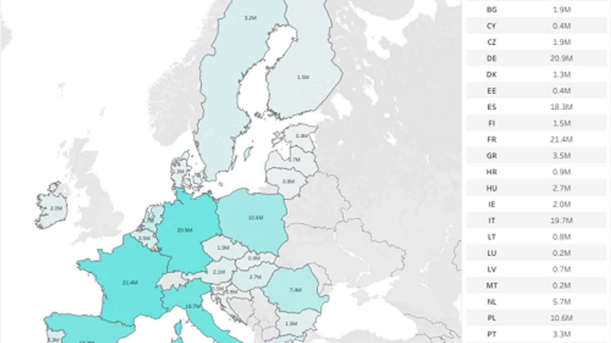 TikTok EU user map